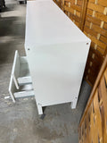 Ikea Kallax White Credenza, on Metal Base