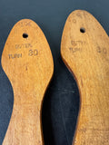 Pair of Antique Wooden Ice Skates Soles