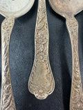 10-Piece Unbranded Vintage Sterling Silver Spoons with Daisy Pattern