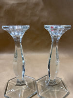 Pair Of Heisey Style Glass Candle Stick Holders // 2 Sets Available // *** PRICED INDIVIDUALLY ***