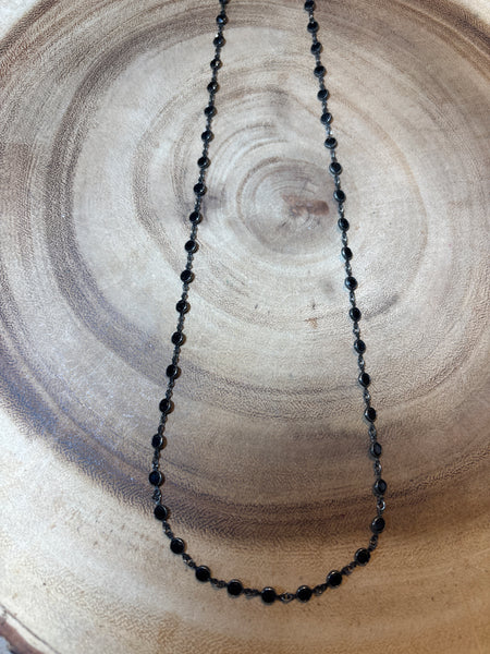 Extra Long Silver/Black Necklace