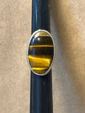 Sterling Mexican Tiger Eye Ring - SIZE 5