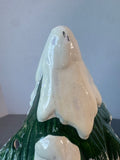 Vintage Snowy Ceramic Lighted Christmas Tree NO BULBS