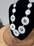 White Shell Ring & Clear Beaded Necklace