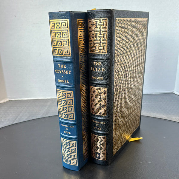 Pair of Homer The Easton Press Hardcover Books Bound in Genuine Leather: The Iliad & The Odyssey