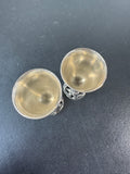 Pair of Antique Four Leaf Clover Sterling Silver Goblets