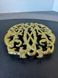 (A) Virginia Metalcrafters 1950 Brass Colonial Williamsurg Cypher Trivet