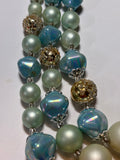 Plastic Blue Beaded Necklace