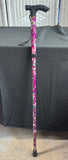 Purple Floral Adjustable Height Lightweight Collapsible Aluminium Cane