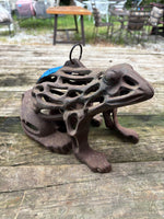Cast Iron Frog Hanging Candle Lantern
