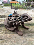 Cast Iron Frog Hanging Candle Lantern