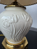 Lenox Porcelain Tulip Lamp with Floral Cut-Out Shade (WORKS)