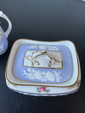 Spode England Maritime Rose Bone China Creamer & Lidded Sugar Bowl (E)