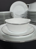 39-Piece RC Royal Ceramics Japan Silver Rimmed White China Set