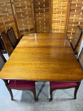 Drop Leaf Table with (2) Leaves, and (4) Can Back Chairs