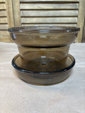 Vintage Smoked Glass Corning Plant Helper