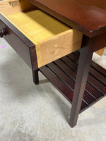 Vermont Tubbs Dark Wood Tone Side Table with Drawer