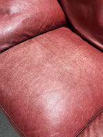 Natuzzi Leather Love Seat, deep red tone