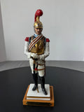 Regiments de Carabiniers Van Gerdinge Sitzendorf Porcelain French Soldier with Wooden Base & Box