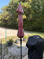 Bronze Tone Umbrella Stand (Heavy) and Red 8’ Umbrella
