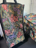 Rolling Tapestry Sewing Machine Trolley Bag with Hanging Accessory Bag