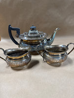 3 Piece Viners Of Sheffield Silver Teapot Creamer And Sugar