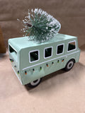 Metal Bus With Christmas Tree On Top