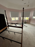 Queen Poster Bed with Rails and Supports