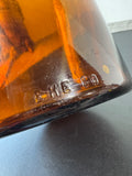 EHE Co. Amber Glass Vintage Semijohn Bottle