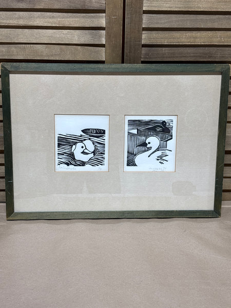 Linocut Prints Of Ducks; Signed & Numbered