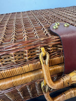 Suitcase Style Woven Wicker Picnic Basket