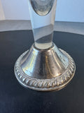 Duchin Creation Floral Etched Bud Vase with Weighted Sterling Silver Base