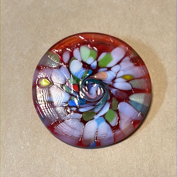 Round Glass Pin