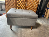 Brookmont Tufted Storage Ottoman, with Gray Blanket