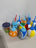 Pool Party Plastic Drinking Cups With Straws