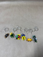 (B) Set Of 6 Floating Glass Aquatic Animal Aquarium Decorations