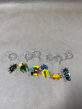 (B) Set Of 6 Floating Glass Aquatic Animal Aquarium Decorations