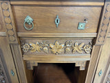 Antique Buffet with Carved Accents ***HEAVY ITEM***READ DETAILS ON PICK UP POLICY*** Read Description of item carefully***