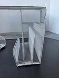 Trio of Silver Mesh Metal Desk Organizers