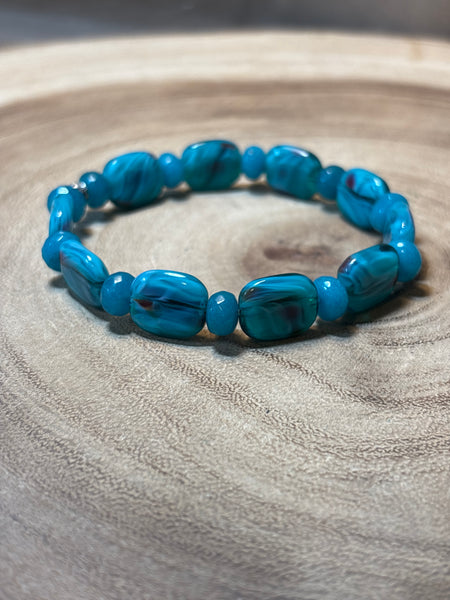Teal Elastic Band Bracelet