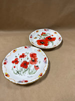Pair Of Poppy Floral Decorative Plates