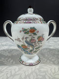 Wedgwood England Kutani Crane Globe Lidded Sugar Bowl (C)