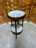 Vintage Two Tier stand with Maitland Smith Ltd. Ceramic Bowls ***Read Description***
