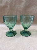 Short Villeroy & Boch Green Crystal “My Garden Green” Goblet - Pair // 3 Pairs Available// PRICED INDIVIDUALLY