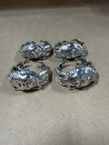 Set Of 4 Heavy Silverplate Crab Napkin Rings