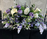 Large Faux Purple Floral Centerpiece Arrangement