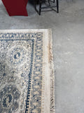 Carpet Art Deco Mosaic Motif Design Rug D, tan/blue