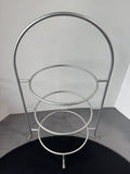 Silver Metal 3-Tier Dessert Stand