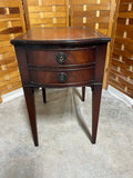 Mahogany Association Inc. Leather Inlay End Table with Drawer