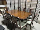 Double Pedestal Dining Table, 3 Leaves, Table Pads and (8) Chairs by Powell's Furniture***HEAVY ITEM***READ DETAILS ON PICK UP POLICY***